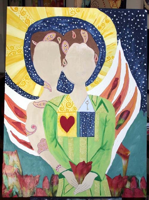Colorful, Contemporary, Large, 30X40 Mixed Media, Painting