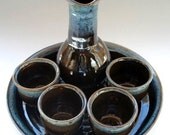 Sake Set for Four/Wheel Thrown Stoneware Pottery