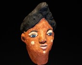 A Wall Mask - The Knight - Jenny Mendes Ceramic Sculpture