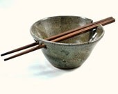 Rice Bowl with Chopstick Rest/Wheel Thrown Pottery