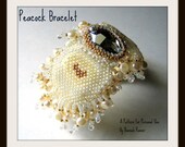 beading pattern peacock cuff bracelet 