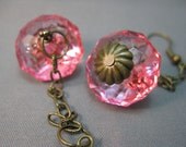 Light Pink Acrylic Crystal Dangle Earrings