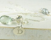 Personalized Jewelry,Holiday Gifts Under 75, Initial Charm Necklace