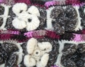 Felted Floral Scarf Browns Pinks Cream FREE SHIPPING