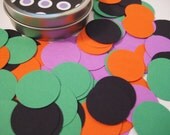 Halloween party decorations, 100 confetti pieces, purple black orange and green