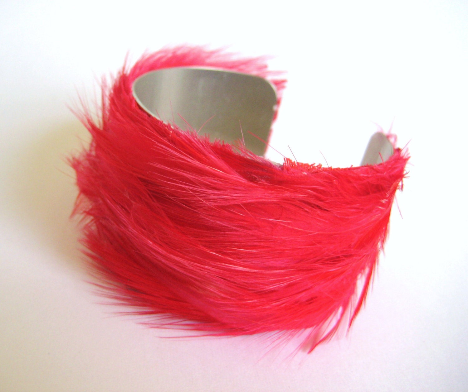 Feather Wrist Cuff Sexy Red Dress Accessory Bracelet