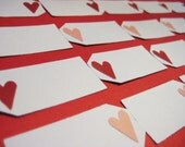 Red and pink mini heart tags, set of 20