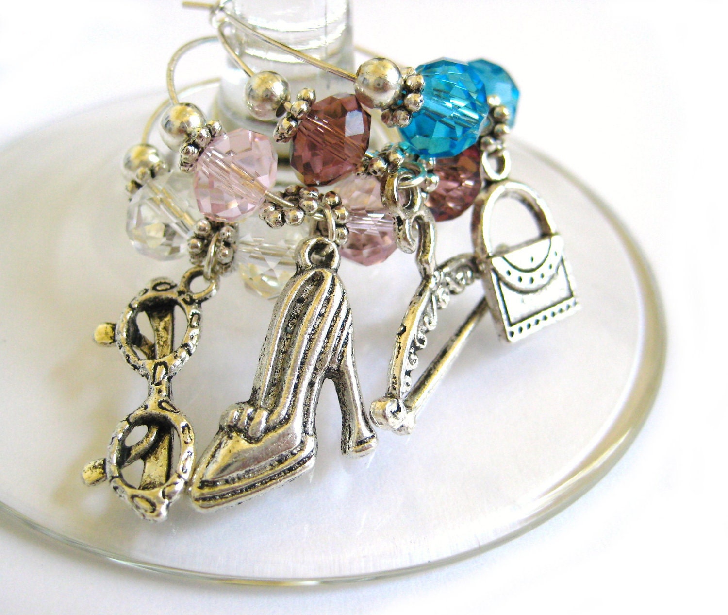 Wine Charms Bachelorette Party Decoration Womens Hostess Gift Girls Night Out 4pcs