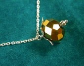 Simplicity Necklace gold glass on sterling silver