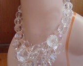 Handmade Chunky Statement Necklace  Ice Storm Necklace