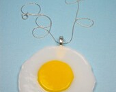 Glass Fried Egg Necklace on sterling silver  - Always Sunny Necklace