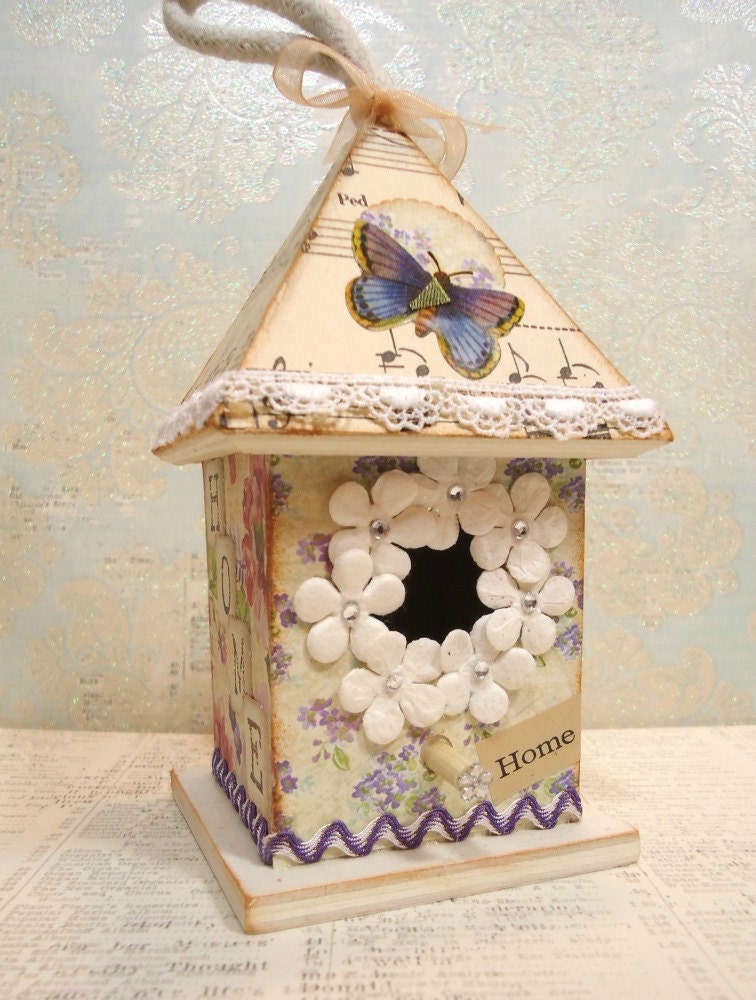 Birdhouse Decoration, Ornament , Butterflies and Blooms Home Again
