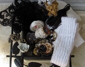 Vintage Supply Kit with Metal Shadow Box  perfect for your Altered Art, Assemblage and Collage designs  by My Broken Art on Etsy