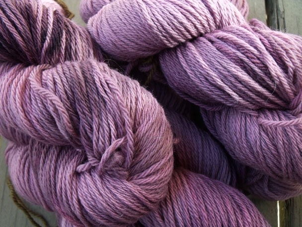 4-ply Worsted Weight Merino Yarn Hand Dyed in Sugar Plum, Large Dye Lot