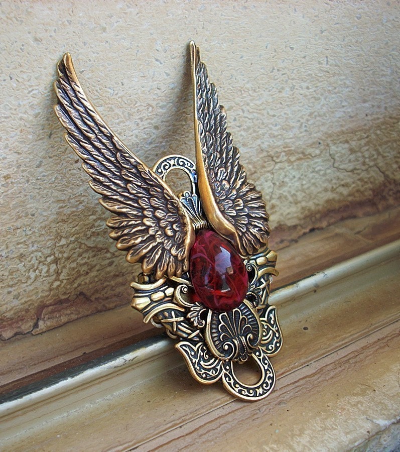 Dark Angel Ring Gold and red