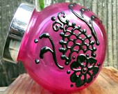 Pink Jar with Paisley and Flower