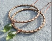 Charity Donation -- Copper Hoop and Crystal Drop Earrings -- Donation to Philabundance