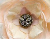 Shelby - Peach, Cream and Pale Rose Shabby Hair Flower with Vintage Embellishment