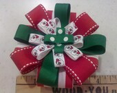 Girls Christmas ready to ship 3inch french barrette hair bow