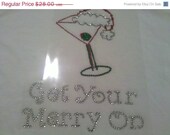 Ready to ship  Ladies size xl Drink and be Merry Rhinestone tshirt
