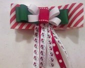 Girls Christmas ready to ship medium size hair bow