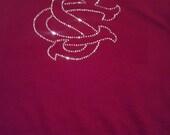 Ladies scarlet Couth Carolina gamecocks rhinestone shirt