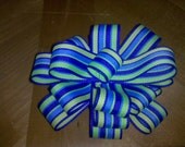 Ready to ship girls 3inch blue stripe hairbow
