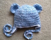 Chunky Little Bear Beanie with Earflaps and Tassels - NB-12M - Any Color