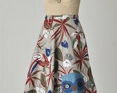 tropical owl wrap skirt - applique women skirt small medium