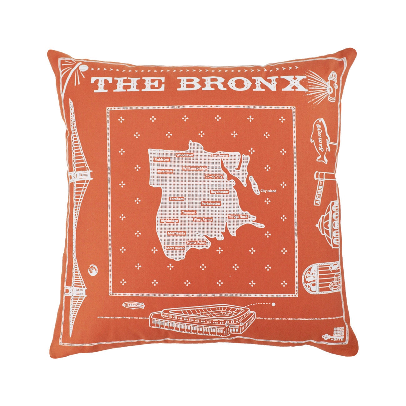 Orange Bronx Throw Pillow