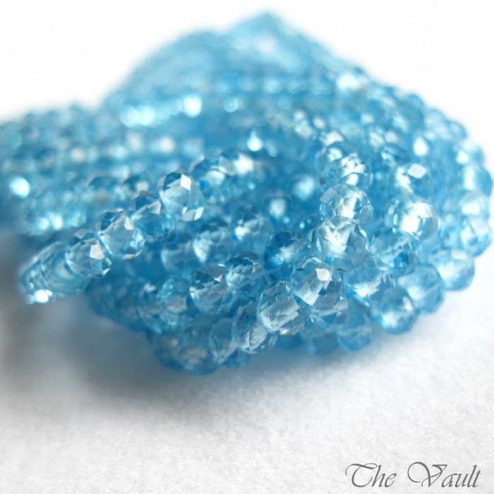20 Topaz 3mm - 3.5mm faceted rondelles