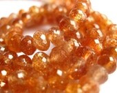 10 Sunstone 4mm microfaceted rondelles