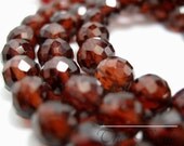 12 Garnet 5mm faceted rounds