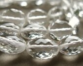 6 Quartz 8-9mm oval faceted beads
