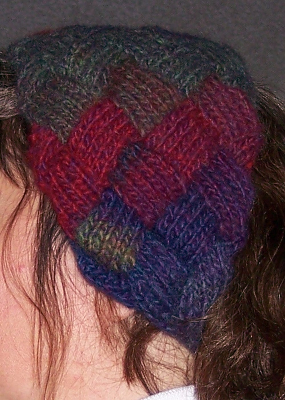 Handknitted Entrelac Ear Warmer/Headband