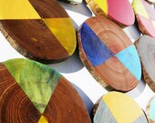 Eco Friendly Art Vibrant Colors for your Urban Nest Set of 12 SMALL Tree Ring Paintings