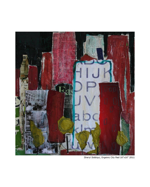 Organic City Red - Made to fit a 8x10 Frame