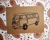 VW bus clear polymer rubber stamp