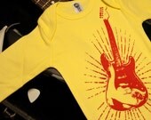 Stratburst Guitar Long Sleeved Onesie (6 to 12 months)