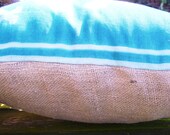 Linen & Burlap Letter Pillow Turquoise