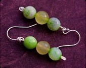 E.T. - Green Agate Earrings - Sterling Silver