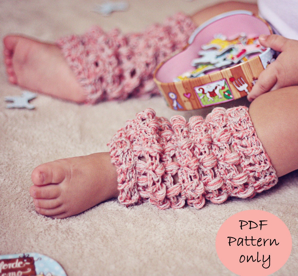 Crochet PATTERN (pdf file) - Cashwool Leg Warmers (sizes baby to adult)