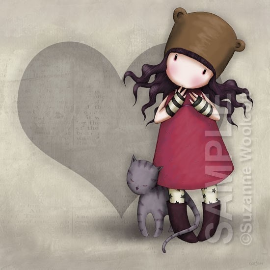 Purrrrfect Love 8 x 8 Giclee Fine Art Print - Gorjuss Art