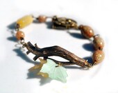 Maple Leaf Bracelet With Autumn Jasper Free Gift Wrap