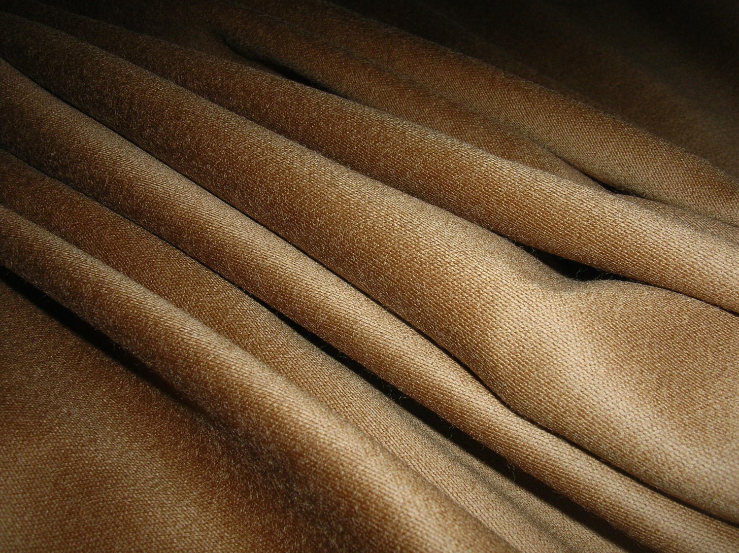 100% Wool Fabric- Rogers n Goffigon Bechamel Fabric Remnant- Color-Dark Carmel- 2 pieces
