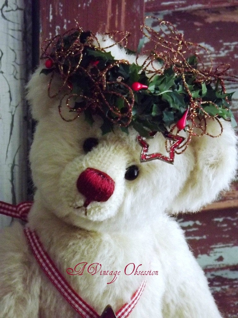 Handmade Cream Alpaca Teddy Bear by avintageobsession on etsy