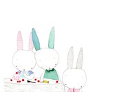 Happy Birthday Rabbits - Pink and Green - The Party