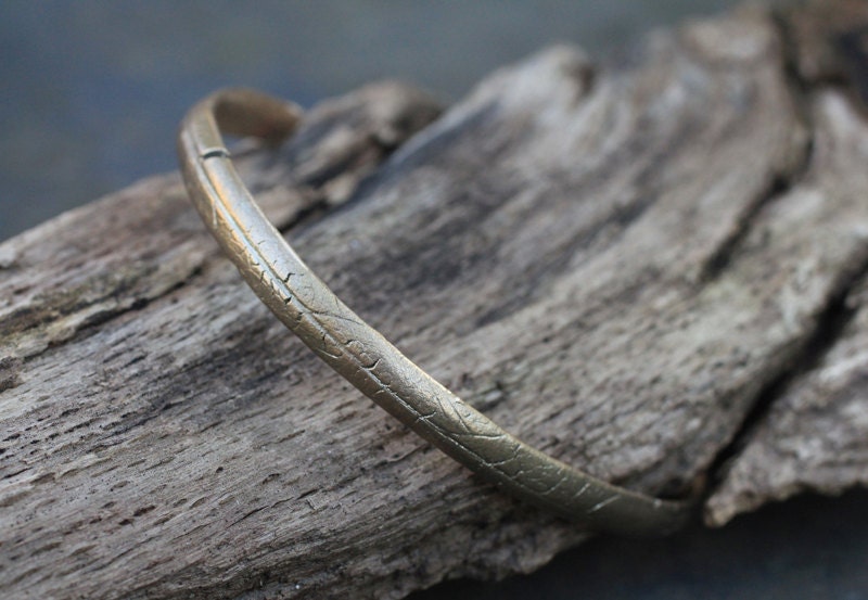 Leaved, bronze cuff bracelet