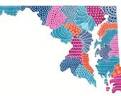 Maryland Map Illustration
