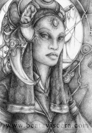 Signed Fantasy Art Print - 5x7 Art Print  - Black and White Art Print Archival Giclee Print Sci Fi Science Fiction Art Pencil Drawing Print
